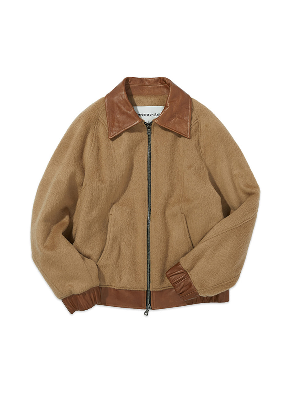 Andersson Bell  - Wool Leather Bomber Jacket (Beige)